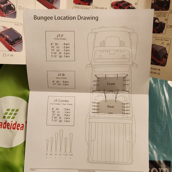 Shadeidea JT Sunshade for‎ Jeep Gladiator (2018-Current) Tiff Blue - Picture 8 of 13